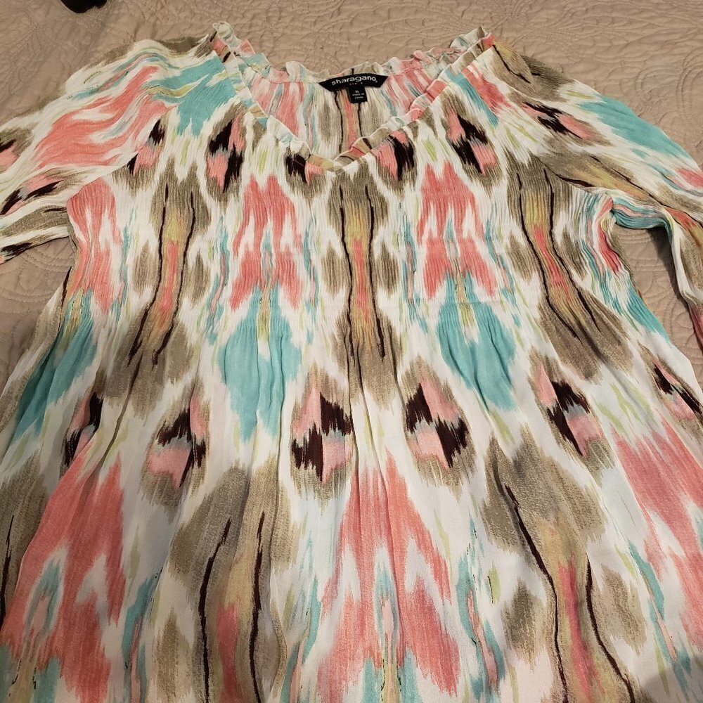 SHARAGANO Smocked & Flowy Top